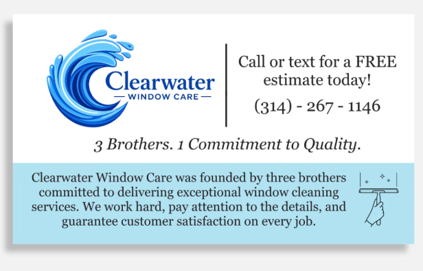 Clearwater Window Care Business Card Preview